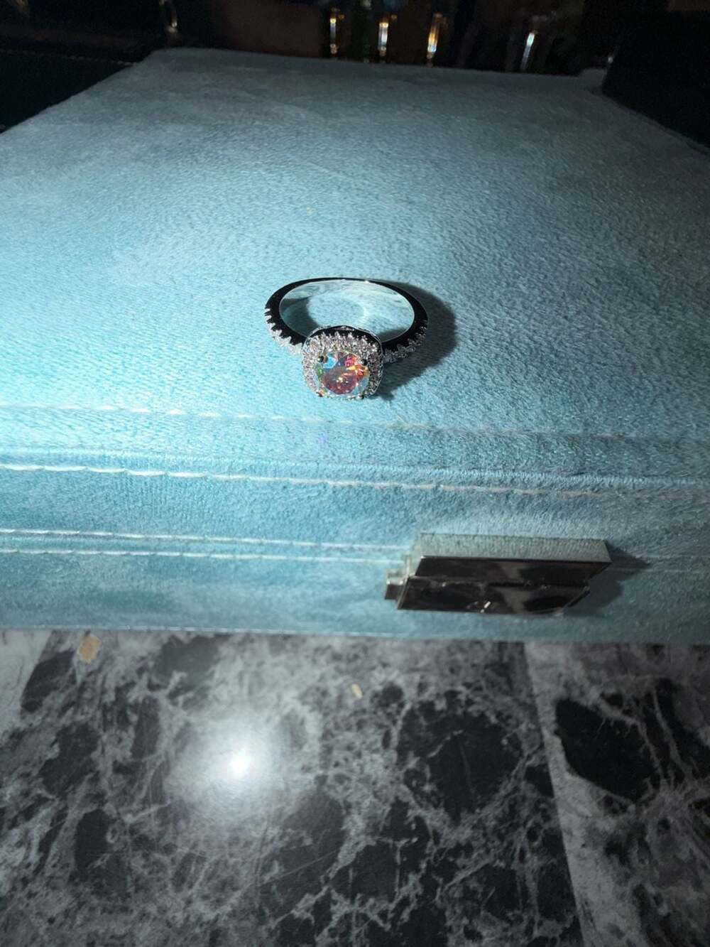 Round Diamond 1ct Colored VVs1 Moissanite Ring Engagement size 9